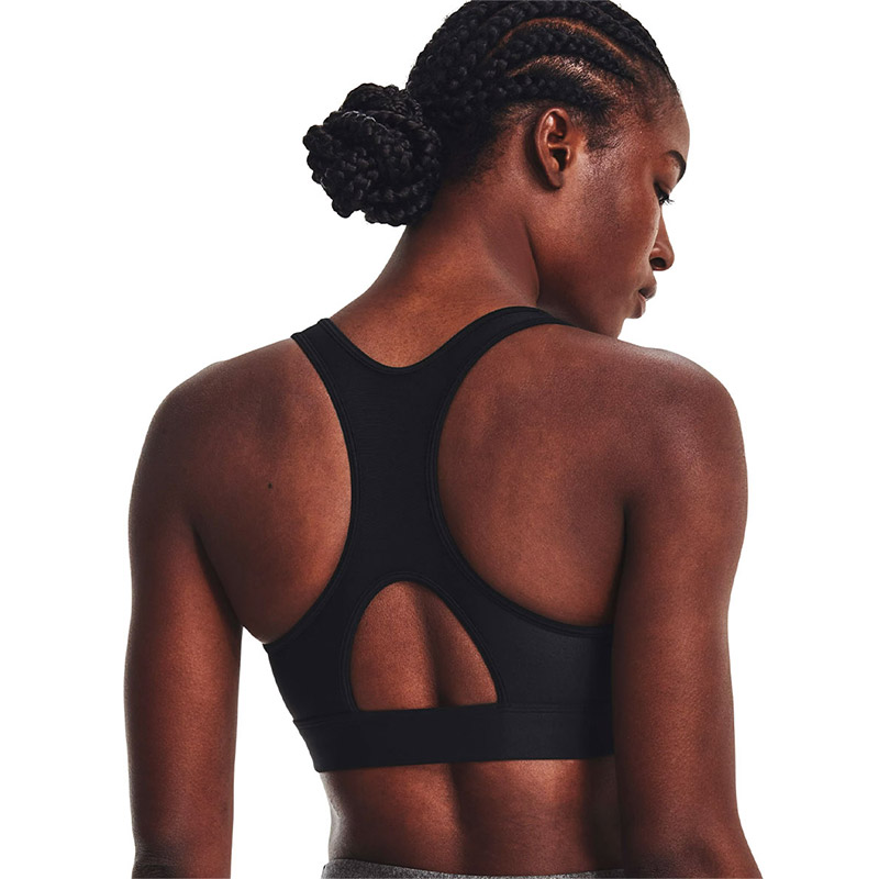 Under Armour HeatGear Armour Mid Padless Sporcu Sütyeni Siyah Beyaz