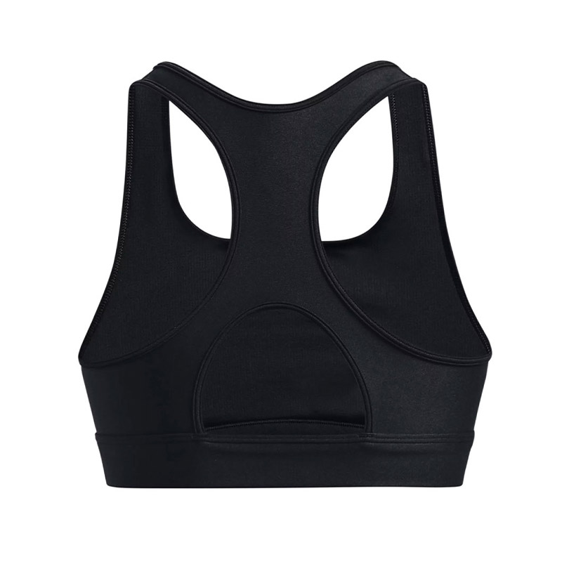 Under Armour HeatGear Armour Mid Padless Sporcu Sütyeni Siyah Beyaz
