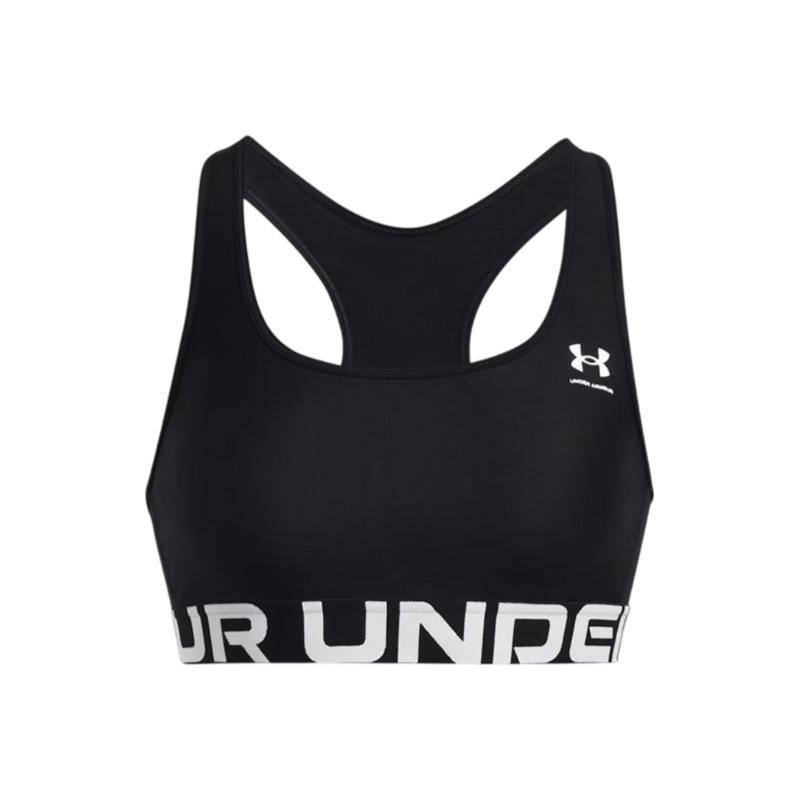Under Armour HeatGear Mid Branded Sporcu Sütyeni Siyah