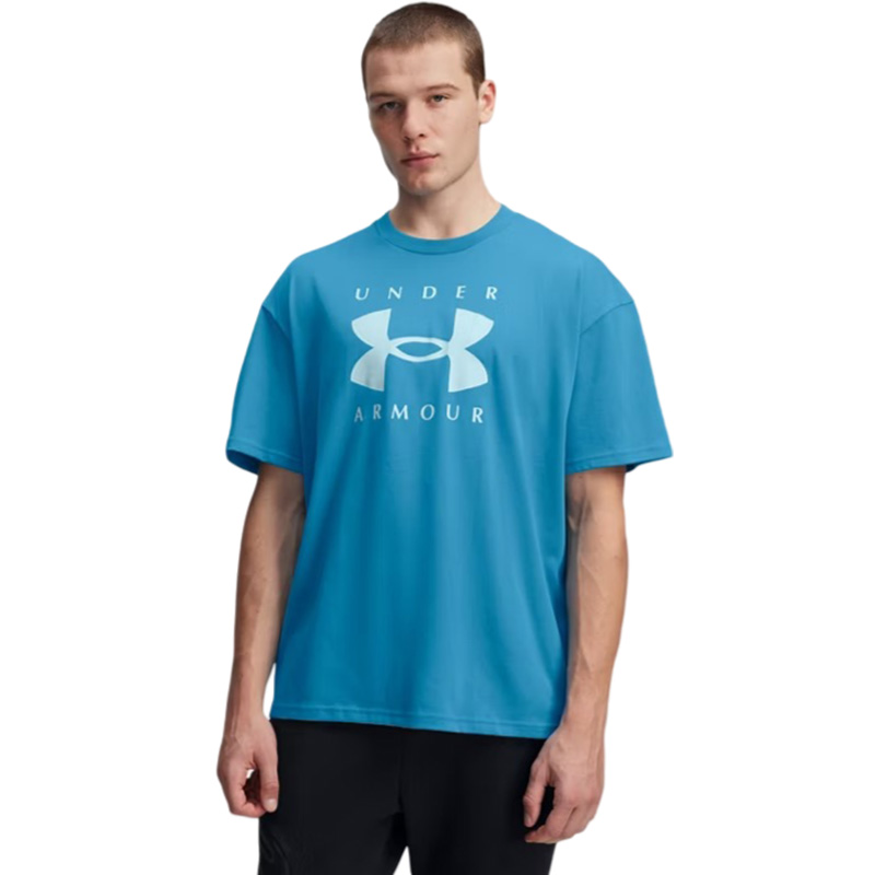 Under Armour Heavyweight Oversize Kısa Kollu T-Shirt Mavi