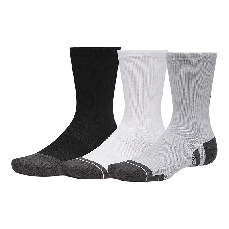 Under Armour Performance Tech 3'lü Paket Crew Çorap Siyah Beyaz Gri