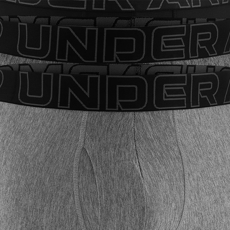 Under Armour Performance Tech 6" Boxerjock 3'lü Paket Gri Melanj Siyah Gri
