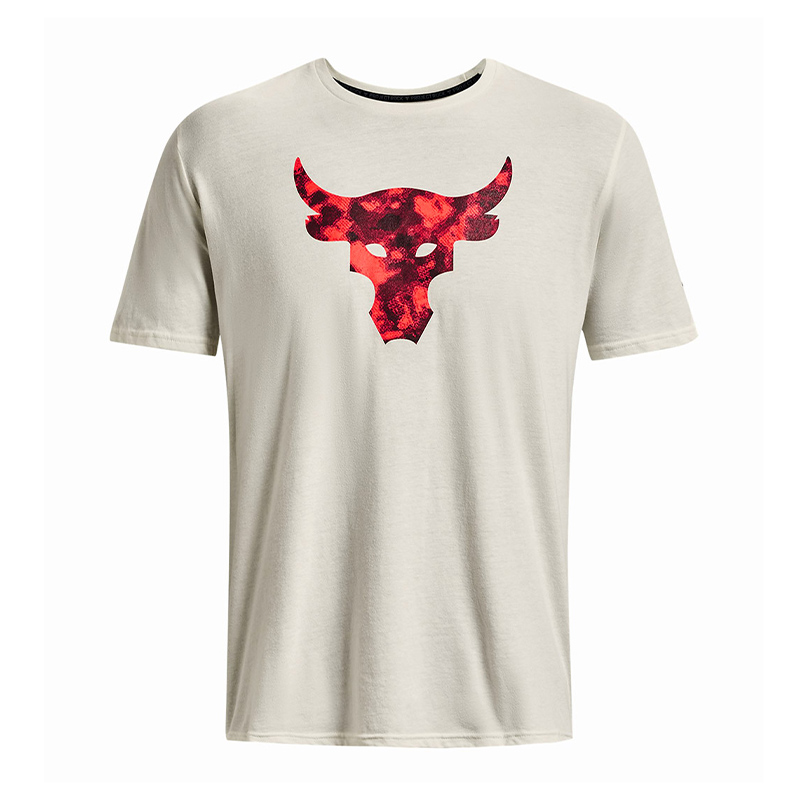 Under Armour Project Rock Brahma Bull Kısa Kollu T-Shirt Bej Kırmızı