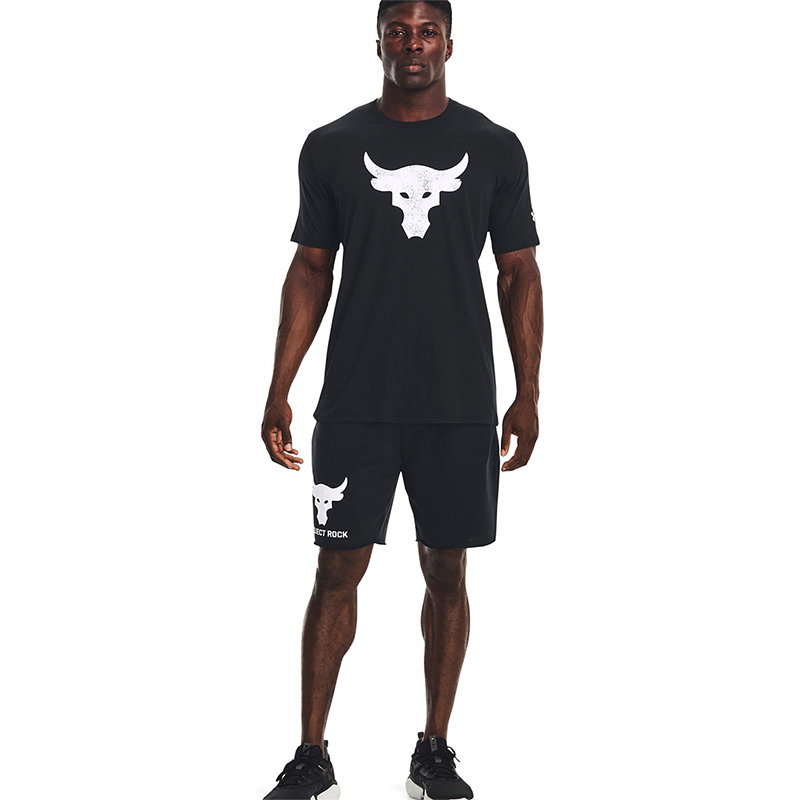 Under Armour Project Rock Brahma Bull Kısa Kollu T-Shirt Siyah Beyaz