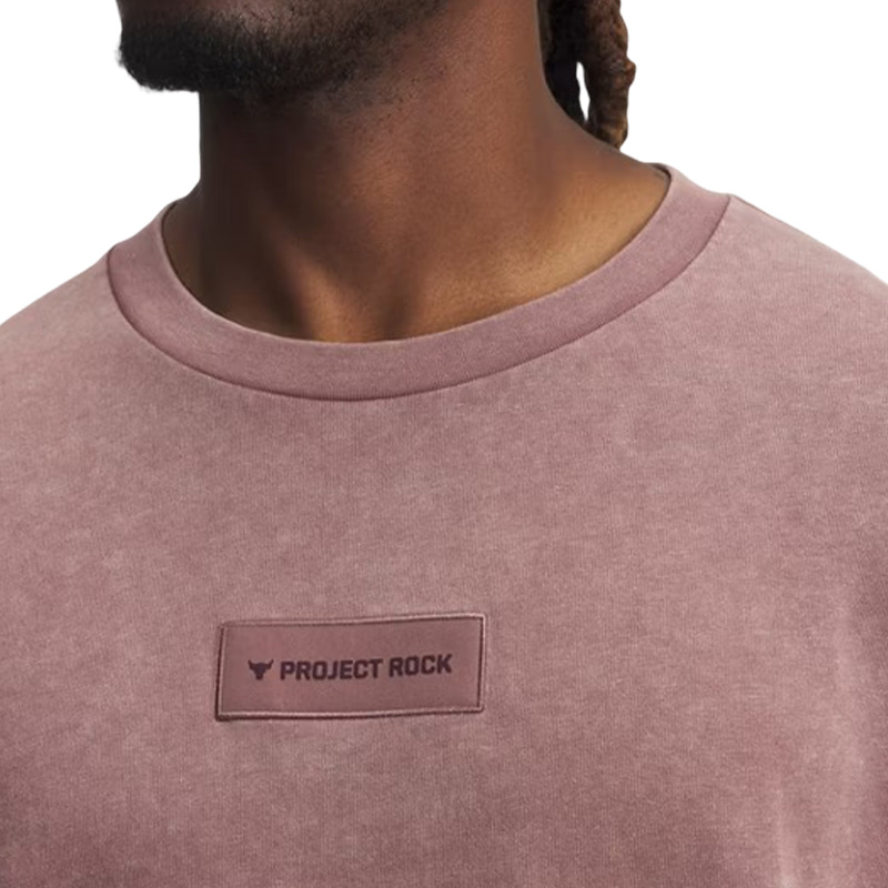 Under Armour Project Rock Heavyweight Oversize Kısa Kollu T-Shirt Bordo