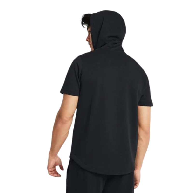 Under Armour Project Rock Terry Payoff Kısa Kollu Kapüşonlu Sweatshirt Siyah