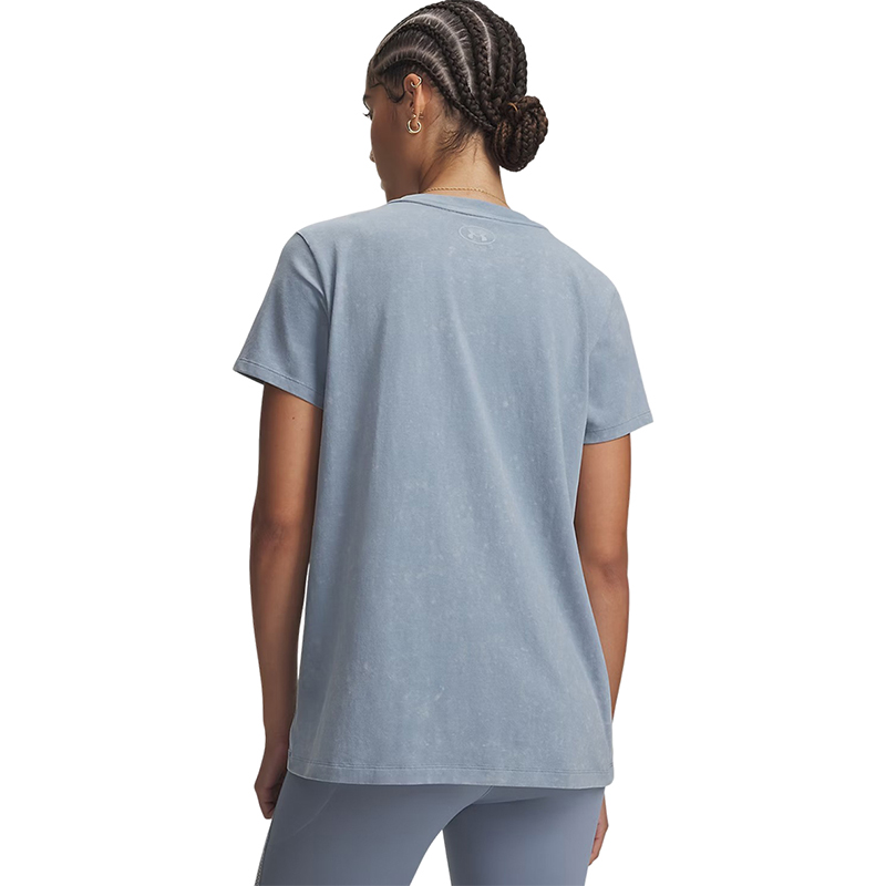 Under Armour Rival Cotton Wash Kadın Kısa Kollu T-Shirt Mavi