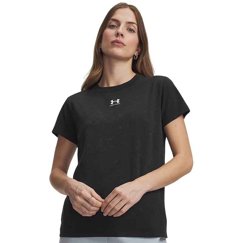 Under Armour Rival Cotton Wash Kadın Kısa Kollu T-Shirt Siyah