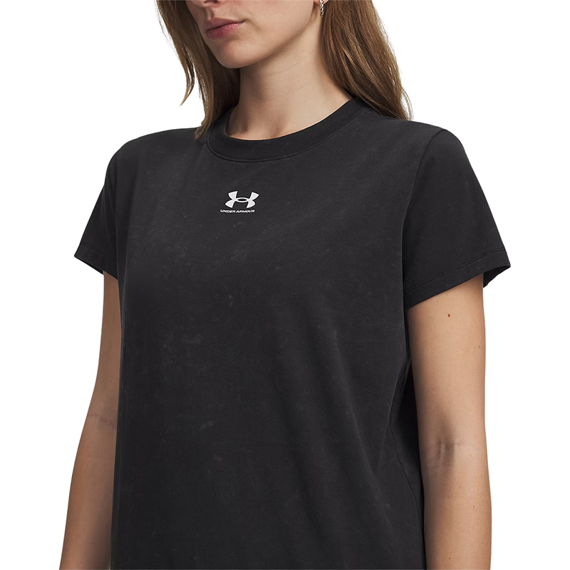 Under Armour Rival Cotton Wash Kadın Kısa Kollu T-Shirt Siyah