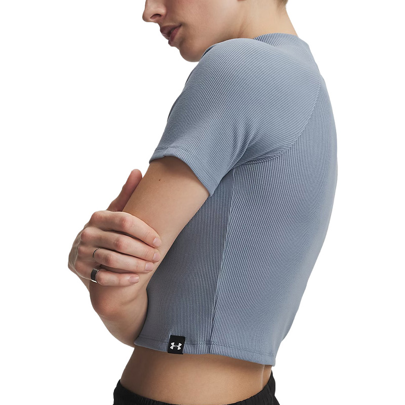 Under Armour Rival Rib Mock Kadın Kısa Kollu T-Shirt Mavi