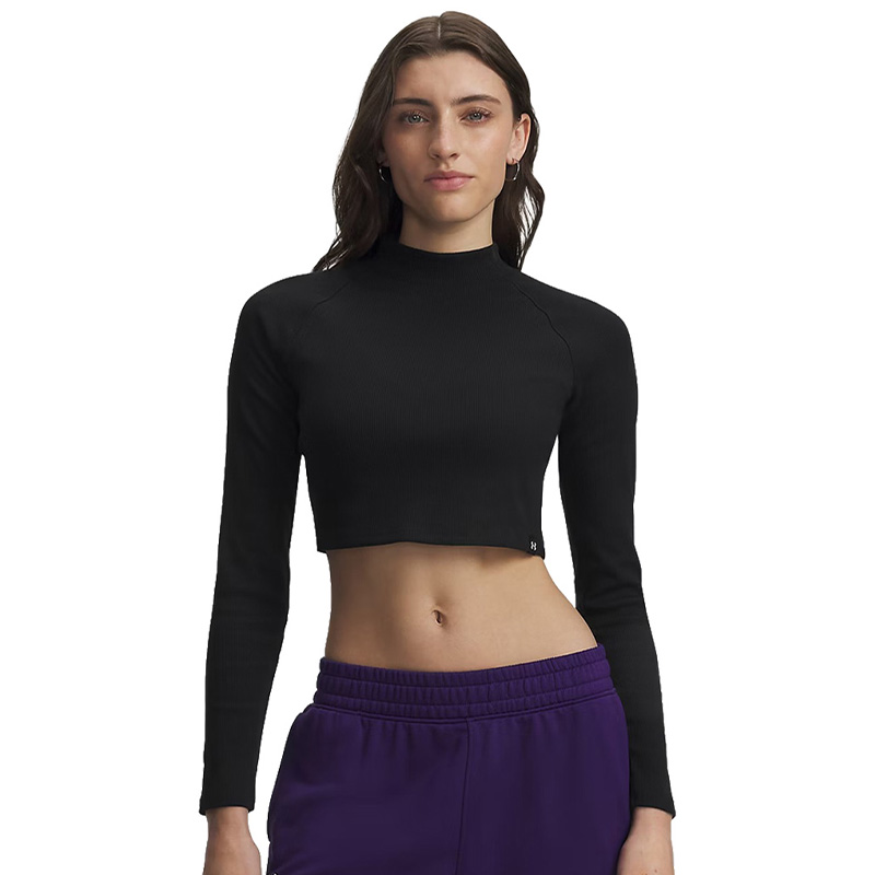 Under Armour Rival Rib Mock Kadın Uzun Kollu T-Shirt Siyah