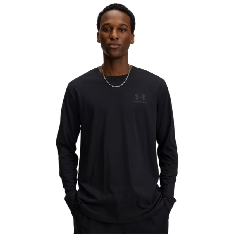 Under Armour Sportstyle Left Chest Uzun Kollu T-Shirt Siyah Gri