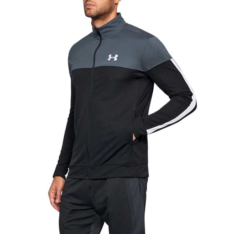 Under Armour Sportstyle Pique Track Jacket Fermuarlı Üst Siyah-Gri