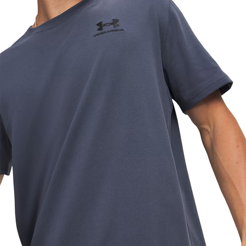 Under Armour UA Logo EMB Heavyweight Kısa Kollu T-Shirt Koyu Gri