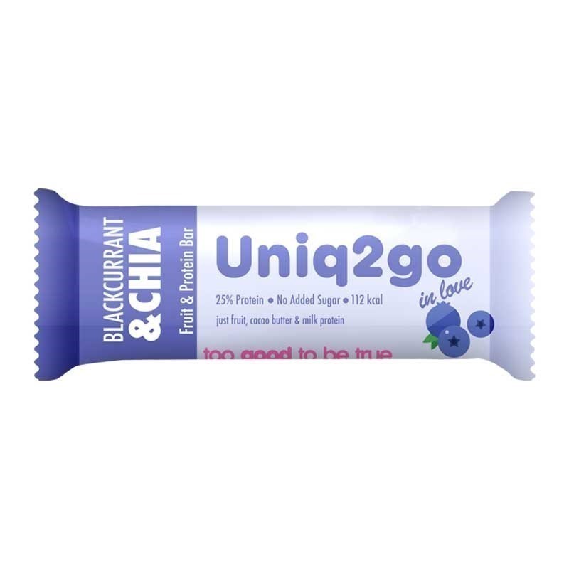 Uniq2go In Love  Frenk Üzümlü ve Chialı Protein Bar 32 Gr