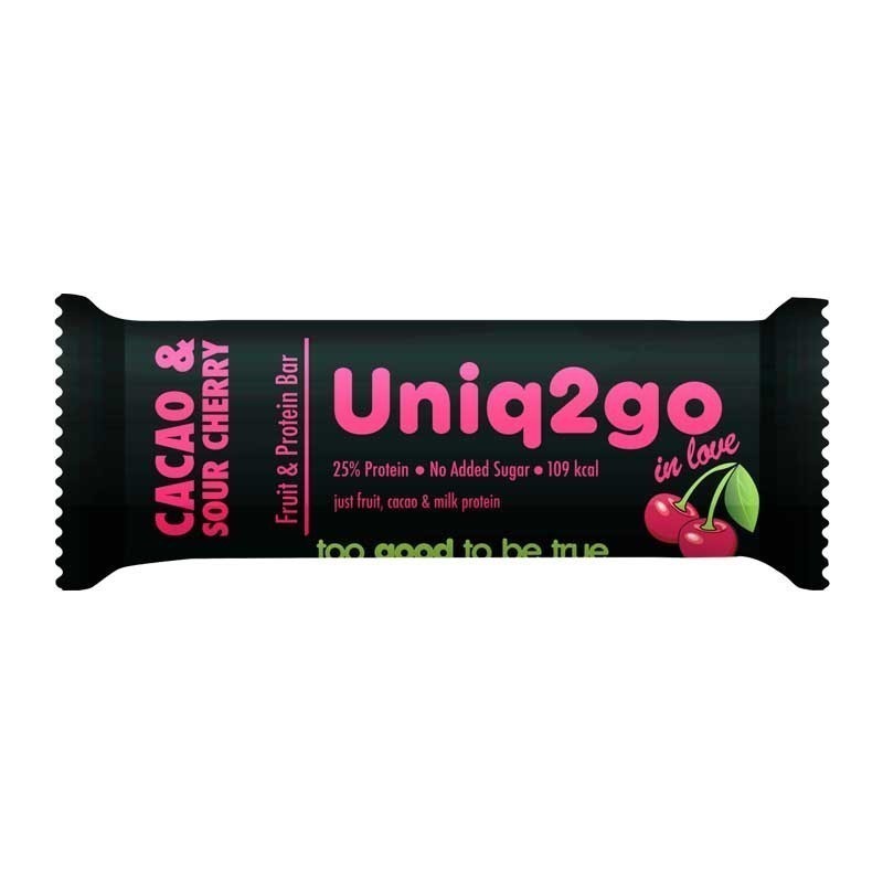 Uniq2go In Love Kakaolu ve Vişneli Protein Bar 32 Gr 12 Adet