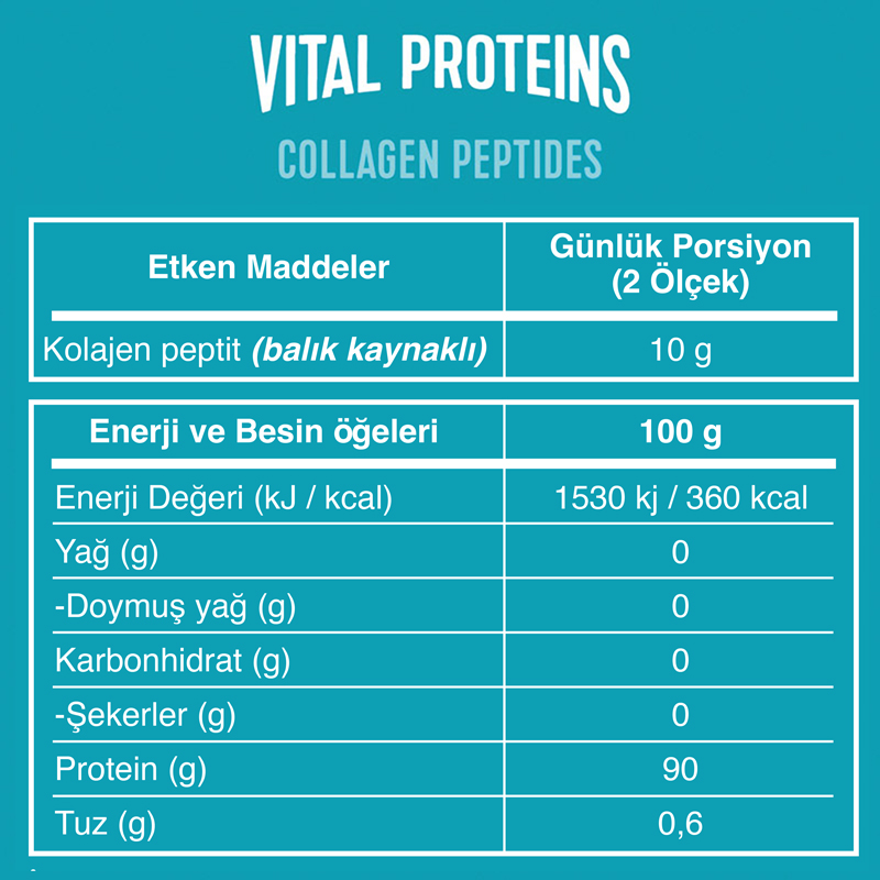 Vital Proteins Marine Collagen 10 Saşe x 10 Gr Nötr Tat