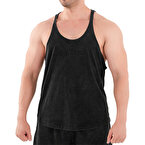 Kingsize Darksteel Antik Yıkamalı Atlet Siyah