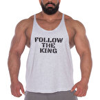 Kingsize Follow The King Antrenman Atleti Ön Baskılı Açık Gri Melanj