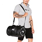 MuscleCloth Deri Silindir Çanta Siyah