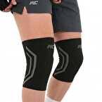 MuscleCloth Elastik Spor Dizlik 2'li Paket Siyah
