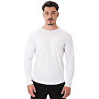 MuscleCloth Elite Reglan Uzun Kollu T-Shirt Beyaz