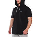 MuscleCloth MC-X Kapüşonlu Kısa Kollu Sweatshirt Siyah