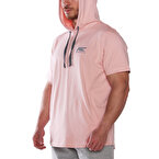 MuscleCloth MC-X Kapüşonlu Kısa Kollu Sweatshirt Somon