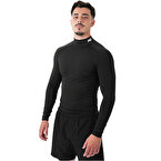 MuscleCloth Tech Mock Ekstra Dar Kalıp Uzun Kollu T-Shirt Siyah