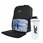 MuscleCloth Termo Sırt Çantası + Paslanmaz Çelik Shaker 739 ml Beyaz