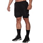 MuscleCloth Training 2 in 1 Erkek Taytlı Şort Siyah