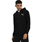 Puma Essentials Small Logo Fermuarlı Kapüşonlu Sweatshirt Siyah