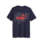 Puma Graphics No.1 Logo Kısa Kollu T-Shirt Lacivert