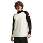 Puma individualLIGA 1/4 Zip Uzun Kollu T-Shirt Bej Siyah