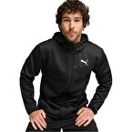 Puma Train All Day PWRFleece Fermuarlı Kapüşonlu Sweatshirt Siyah Beyaz