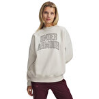 Under Armour Rival Fleece Oversize Varsity Crew Kadın Sweatshirt Beyaz