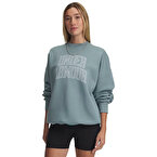 Under Armour Rival Fleece Oversize Varsity Crew Kadın Sweatshirt Su Yeşili