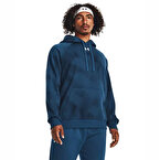 Under Armour Rival Fleece Printed Kapüşonlu Sweatshirt Mavi