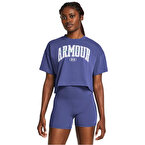 Under Armour Scripted Kadın Kısa Kollu Crop T-Shirt Mor