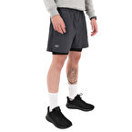 MuscleCloth Performance 2 In 1 Erkek Taytlı Şort Gri Siyah