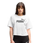 Puma Ess Cropped No.1 Logo Kadın Kısa Kollu T-Shirt Beyaz