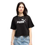 Puma Ess Cropped No.1 Logo Kadın Kısa Kollu T-Shirt Siyah
