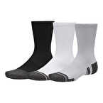 Under Armour Performance Tech 3'lü Paket Crew Çorap Siyah Beyaz Gri