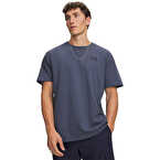Under Armour UA Logo EMB Heavyweight Kısa Kollu T-Shirt Koyu Gri