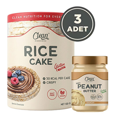 Clean Powders Fıstık Ezmesi + 3'lü Pirinç Patlağı Kombinasyonu