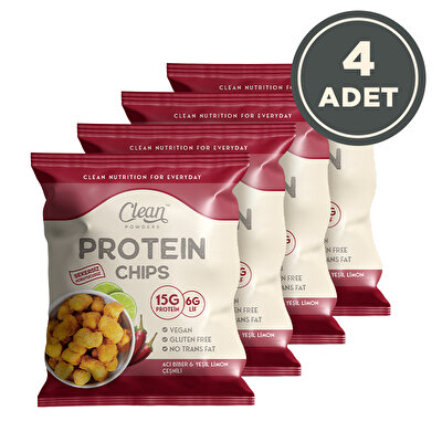 Clean Powders Protein Chips 50 Gr Acı Biber Yeşil Limon 4 Adet