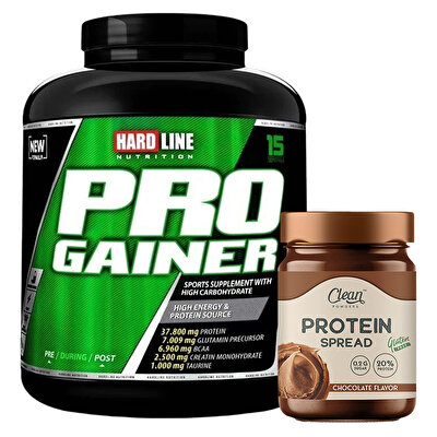 Hardline Progainer 3000 Gr + Clean Powders Protein Spread Çikolata Kombinasyonu