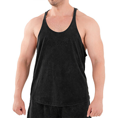 Kingsize Darksteel Antik Yıkamalı Atlet Siyah