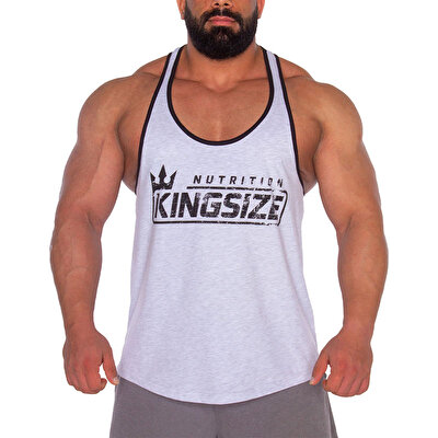 Kingsize Logolu Klasik Tanktop Açık Gri Melanj