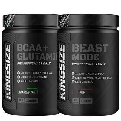 Kingsize Nutrition BCAA + Glutamine Powder + Beast Mode Kombinasyonu